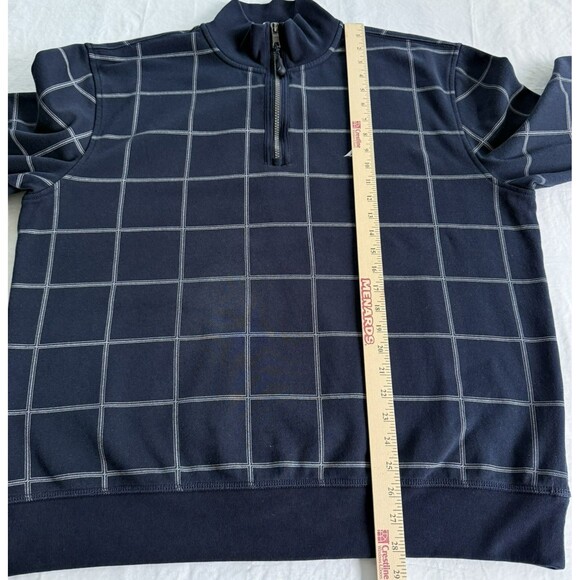 Nautica Sweatshirt 1/4 Zip Men’s XL Blue Windowpane Long Sleeve Pullover - Picture 2 of 4